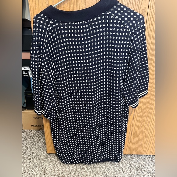 Frederik Anderson Copenhagen Navy and White Patterned Polo Shirt - Picture 2 of 5